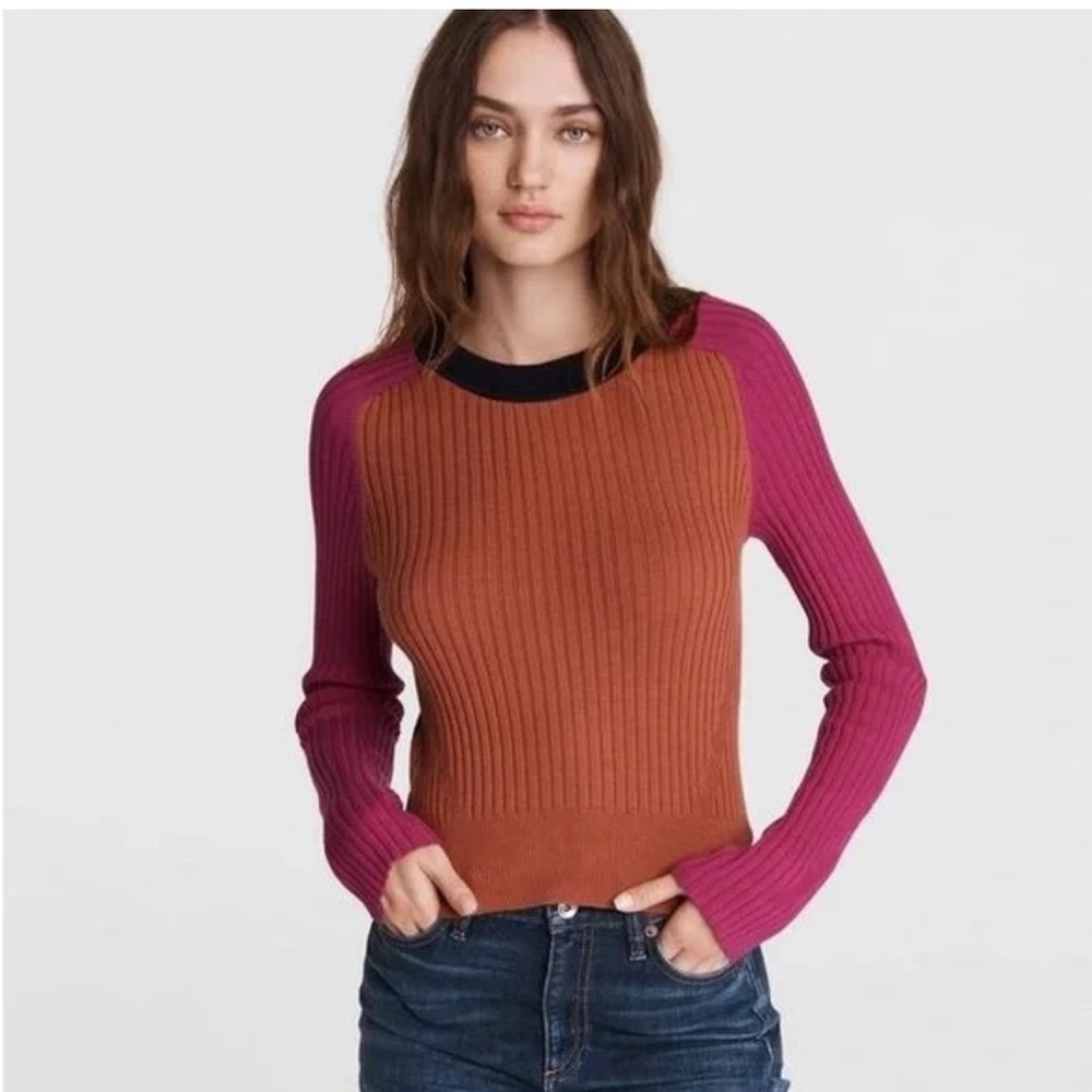 NWOT Rag & Bone Navaya Cotton Cashmere Colorblock Sweater